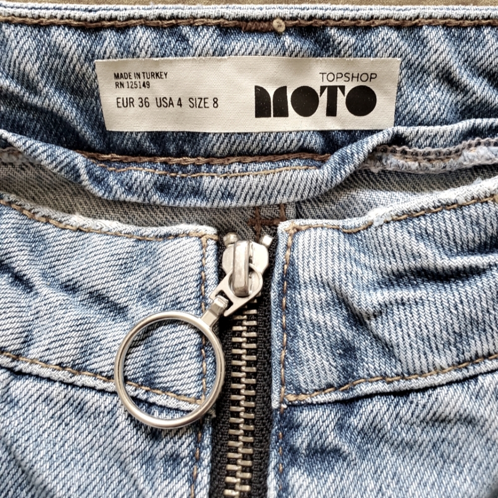 vintage jean mini skirt